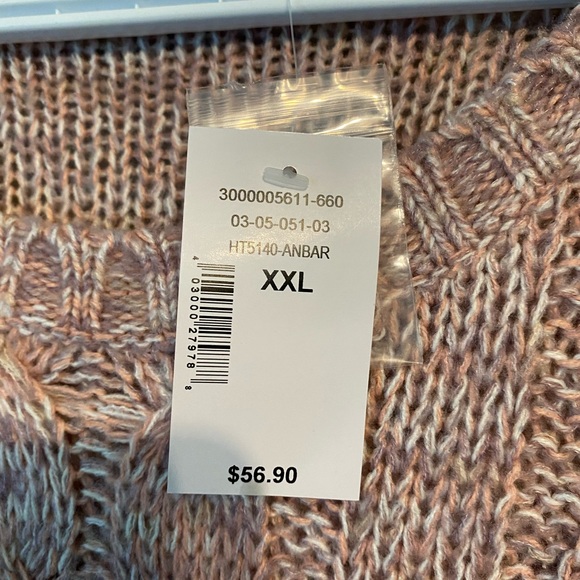 BNWT Ricki’s XXL Pink Cable Knit Open Knit Sweater - Picture 3 of 5